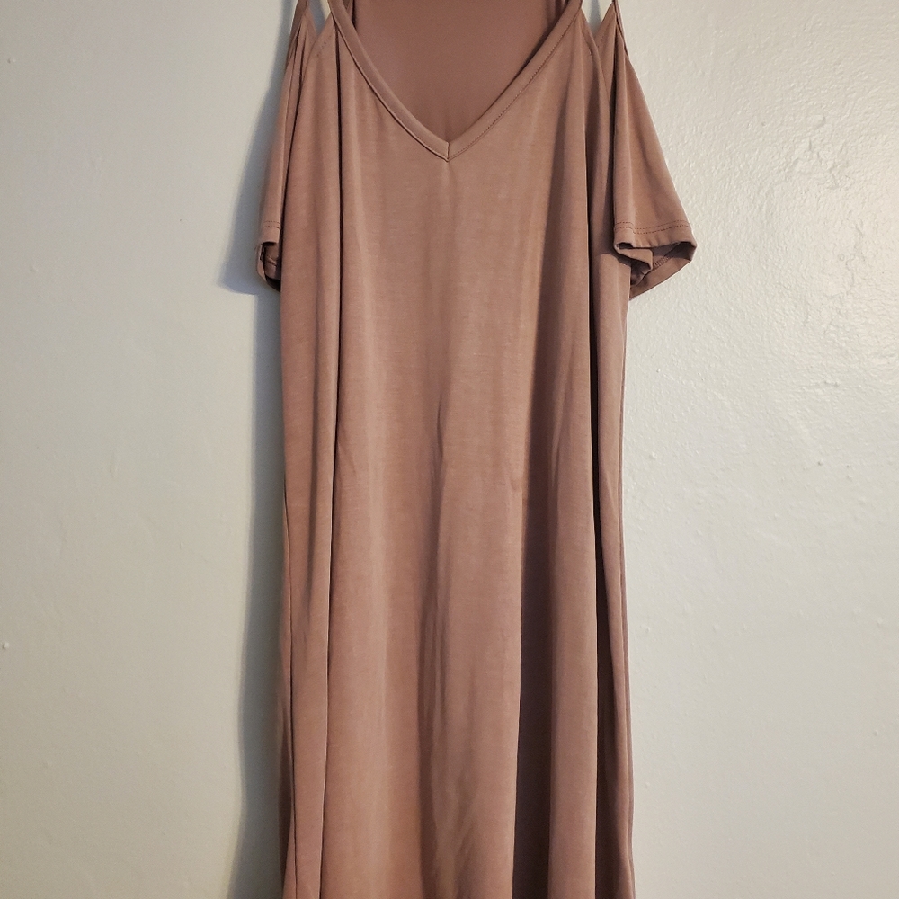 Muave off shoulder dress